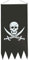 Piraten-Banner zum Aufhängen Halloween Piraten Banner Fahne Wimpel schwarz Totenkopf ca. 43 x 86 cm