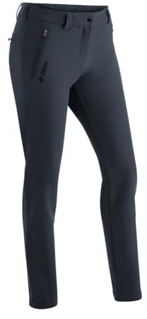 Maier Sports Helga Slim, Warme Damen Wanderhose, Wasserabweisende Outdoorhose für Trekking und Hiking, Enganliegender Schnitt, PFC-frei, mSTRETCH pro 2 & Dryprotec-Technologie, Grau, 42 (W33/L32)