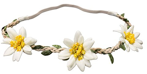 Alpenflüstern Trachten-Haarband Edelweiß-Blüten (creme-weiß) ADV102