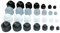 SN-TEC Sechskant Abdeckkappen Kunststoff, Größen Auswahl von M4 bis M16 (SW 7 bis SW 24), Farben Auswahl: schwarz/weiß/grau/anthrazit (100 Stück) (M10 / SW 17mm, Anthrazit)