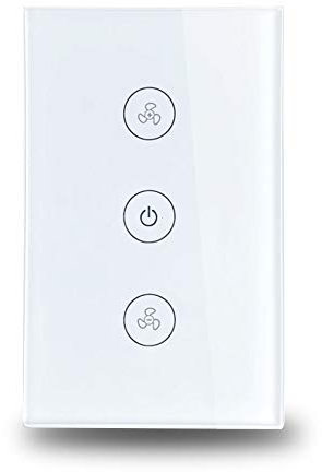 WiFi - Interruptor de pared para ventilador de techo compatible con Amazon Alexa WiFi APP temporizador de velocidad, control de velocidad, regulador de velocidad, interruptores de pared para el hogar