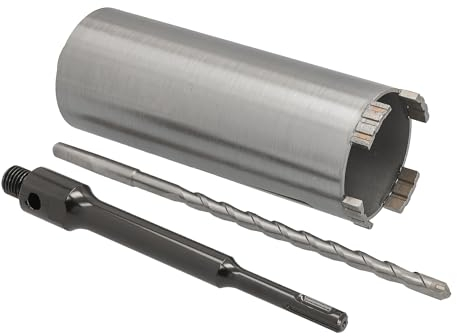 BTEC Diamant Betonbohrkrone mit 180mm Nutzlänge für Kernbohrungen in Beton, Mauerwerk Ziegel, Poroton uvm. SDS-plus lang (200mm) Aufnahme und Zentrierbohrer Ø 72 mm