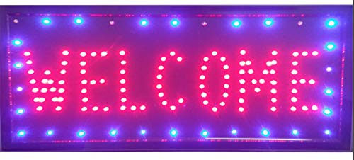 Miobo LED Schild Leuchtschild GEÖFFNET OPEN und viel mehr Reklame LEUCHTREKLAME Werbung versch.stylen (WELCOME) 47