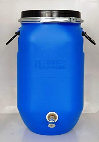 Helguefer - Bidon con Grifo Metálico y Cierre Ballesta | Bidón Agua 30 Litros Apto para Uso Alimentario y ADR | Tapa con Cierre Hermético | Polietileno (PEHD), Resistente, Seguro, Estable
