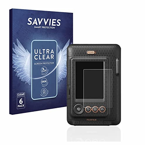 Savvies 6 Pack Screen Protector compatible with Fujifilm Instax Mini LiPlay Protection Film Clear