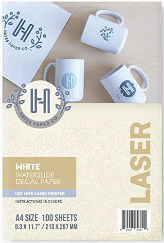 Hayes Paper Co, Waterslide Decal WHITE LASER (A4, 100 Sheets)