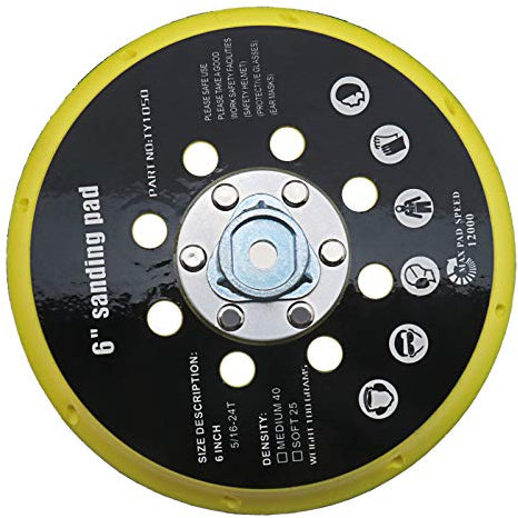 6 Zoll Backing Pad 150mm 17-Loch Ersatzpad Kompatibel mit Festool RO1 ES150 ET2 Makita BO6030 BO6040 Zum Polieren Schleifen