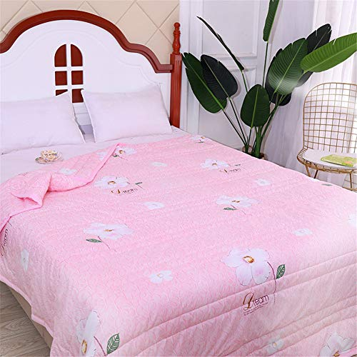 FANSU Tagesdecke Bettüberwurf Steppdecke Mikrofaser Doppelbett Einselbetten Gesteppt Bettwäsche Sofaüberwurf Wohndecke Bettdecke Stepp Gesteppter Quilt (Pinke Blume,170x200cm)