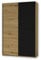 Stella Trading FAST Eleganter Kleiderschrank / Garderobenschrank mit viel Stauraum - Vielseitiger Schwebetürenschrank in Artisan Eiche Optik, Schwarz - 125 x 195 x 38 cm (B/H/T)