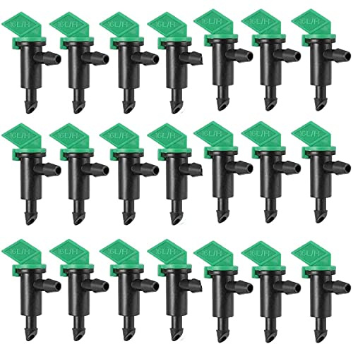 TopHomer 100 faretti a goccia a forma di bandiera verde, 16 l/h, con contagocce e contagocce da 4 mm/7 mm, per giardino