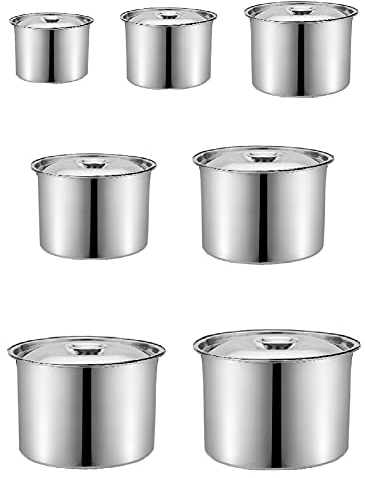 MNSSRN Stainless Steel Large Seasoning Box, Seasoning Pot Oil Seasoning Pot Crock Pot Bucket Egg Bowl Stew Pot Milk Tank Salt Bottle Camping Seasoning Box