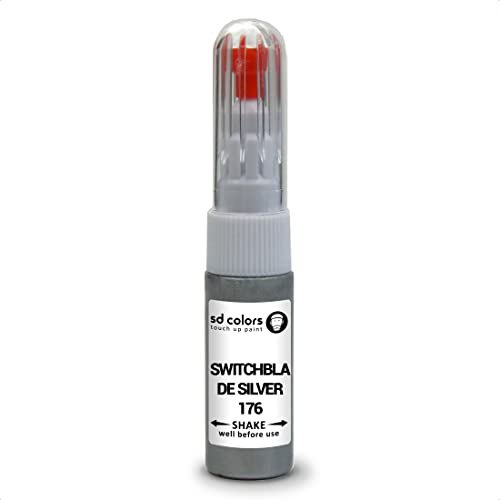 SD COLORS Ausbesserungslackstift für Opel Silver 176, 20 ML, für Kratzer, Chip, Pinsel, Farbcode 176, silberfarben