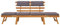 Hommdiy Akazienholz Massiv Gartenbank mit Auflagen 2-in-1 Sonnenliege Gartenliege Liege Sitzbank Parkbank Holzbank Bank Gartenmöbel 190cm (Brauner und dunkelgraue)