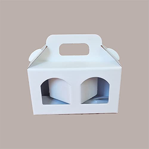 Lucgel Scatola Astuccio Porta 2 Vasetti Salse Creme in Cartoncino Seta Bianco 170x80H90mm - 10 pezzi -