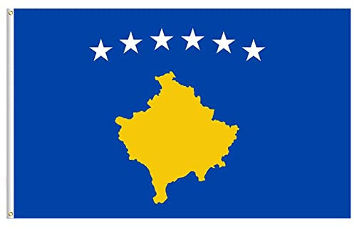 Lixure Flag KOSOVO 150x240cm Kosovische Flagge Republik Kosovo Fahne -Polyester, Digitaldruck, lebendige Farbe, lichtbeständig, doppelt genäht, mit Messingösen für Garten Innen- Außenbereich