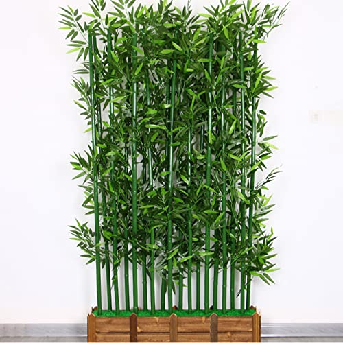 LXLZYXSF Bambus Kunstpflanze Kunstbaum Simuliert Grün Bambus Innentrennwand, Hotel Laden Heim Trennwand Äußeres Gartenschmuck Hofzaun, Holzsockel (Color : 1m, Size : 30x18x20cm-6 Pole)