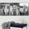 Hava Kolari 3er Poster Set Alpaka Wandbilder, Schwarz und Weiß Modern Leinwand Malerei, Löwenzahn Blume Bilder Deko Schlafzimmer, Wandposter, Ohne Rahmen (30x40 cm)