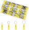 RUNCCI-YUN 120Stücke Schrumpfverbinder, 12v Kabelverbinder, Kfz Elektro Verbinder,Crimpverbinder Ring Kabelschuhe Kabelschuhe Ösen Ringklemme for 12-10 AWG (Gelb/4 Größen #10,1/4,5/16,3/8)