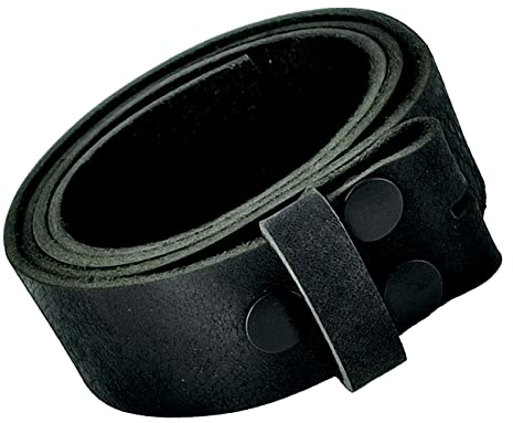 Wolfszeit Wechselgürtel BORGIN für Buckels und Schnalle aus Büffelleder (schwarz USED, 115)