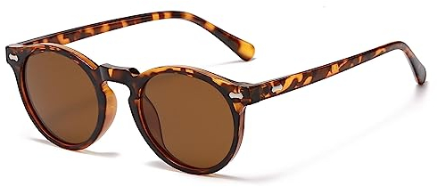 LJCZKA Retro Round Polarized Sunglasses Mens Womens, Vintage Polarised Sunglasses Classic Trendy Shades Unisex UV400 Protection