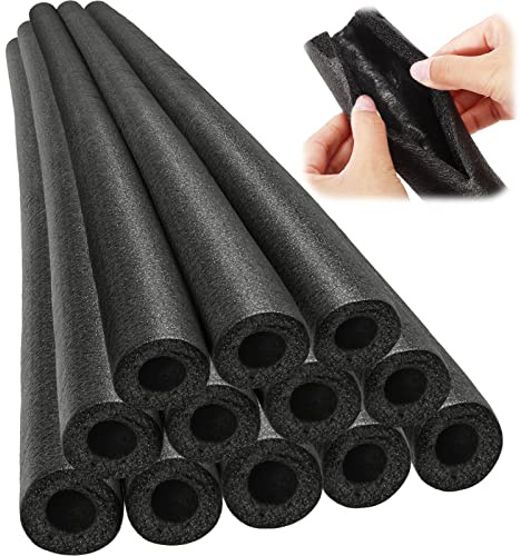 Amylove 12 Pcs 3.3 Feet Pipe Insulation Foam Tube Black Pool Noodles,1 Inch