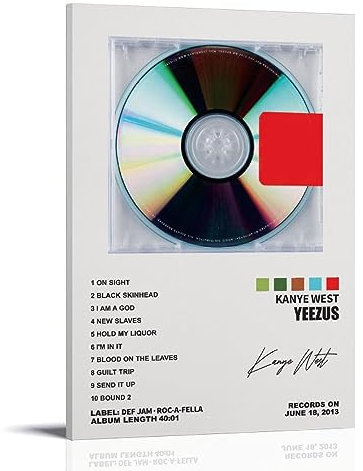 YELLOWV Kanye Poster West Yeezus Albumcover Poster für Zimmer, ästhetische Leinwand, Wandkunst, Schlafzimmer-Dekor, 30 x 45 cm