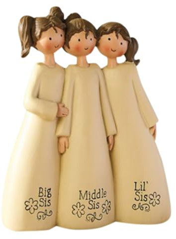 Angel Sisters Figurine - Guardian Angel Gifts for Mom, Mothers Day, Desktop Art, Resin, 3 Girls