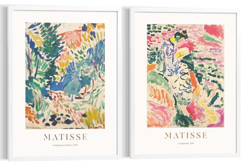 REINDERS Bilder Set, Matisse Gärten, Wohnzimmer, Poster, Wanddeko, Room Decor, MDF, Mehrfarbig, 2-er Set