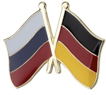 Russland Deutschland Freundschaft Flagge Metall Pin Anstecker Brosche, 25mm Wide 20mm High, Aluminium