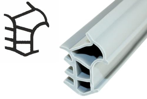 SN-TEC Stahlzargendichtung, Türdichtung, Ersatzdichtung, Z 1802 z.B für Hörmann Türen, Breite: 14mm, Höhe: 17,50mm zum einstecken, Farbauswahl: weiß/grau (Grau, 30 Meter)