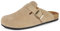 Mules et Sabots Homme Femme Pantoufles avec Fermé Semelles Chaussons Cuir Chaussures de Jardin Confortable d'Intérieur Abricot 46