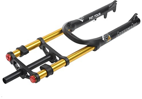 26 Pouces E-Bike Fourche Avant 26x4.0 '' Fat VTT VTT fourches à Suspension Descente Double épaule Frein à Disque 1-1/8 Fourche Droite 170mm Voyage pour ATB/BMX Neige Plage vélo XC/AM/