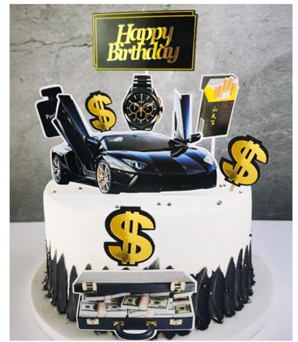 11 Stücke Auto Tortendeko,Cooler Sportwagen Geburtstag Cupcake Toppers Set,Jungentraum, Männergeschenk,Cake Topper für Männer