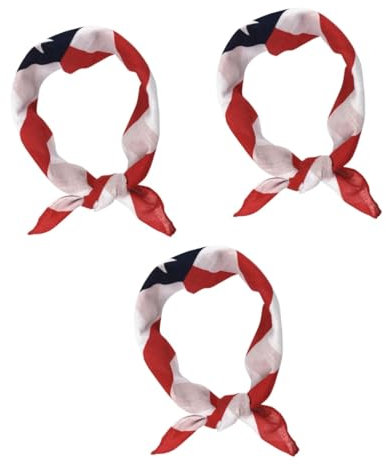 Holibanna 9 Pièces Foulard Imprimé Écharpe Des Etats-unis Écharpe Drapeau Américain Foulard Extérieur Foulard Drapeau Américain Bandeau Imprimé -tête Imprimé Mode États-unis