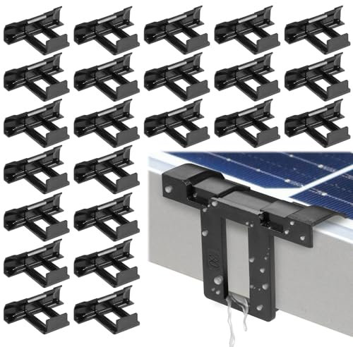 Fentar 24 Stück Solarpanel Wasserablauf Clips 30mm, Dauerhaft ABS-Material Wasserablauf Clips PV Module 30mm, Hohe und Niedrige Temperatur Wasserablauf Clips für Solarmodule Solar Zubehör