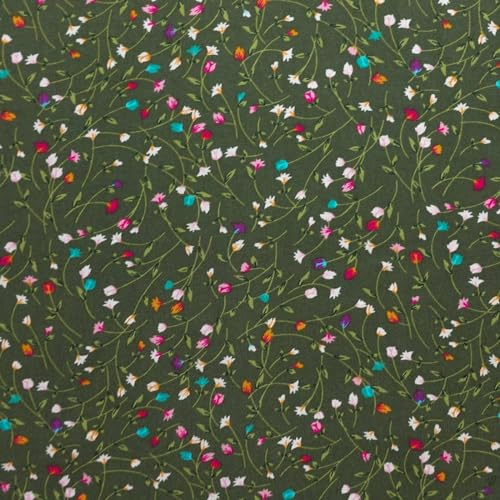 Viskose-Stoff Blumenmotive ab 1m x 145 cm Popeline Fahnentuch Sommerstoff Meterware, Motiv:Blumen 7