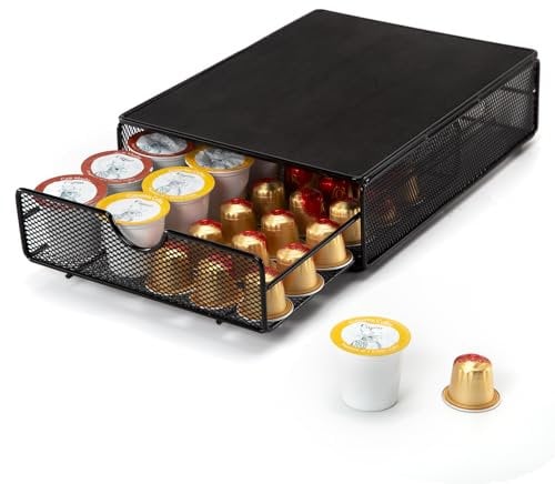 SYSYLY tiroir de rangement pour capsules OriginalLine, support dosettes originalLine, porte dosette originalLine,organiseur pour ranger 35 dosettes originalLine, idéal pour les petits espaces, noir.