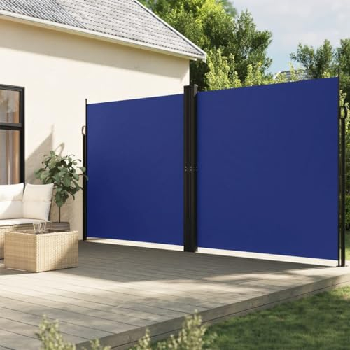 ZEYUAN Seitenmarkise Blau 200x600 cm, Sichtschutz Terrasse, Windschutz Balkon, Vertikalmarkise, Balkon Seitensichtschutz, Balkon Sonnenschutz - 4004656