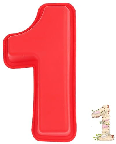 YXHZVON Number 1 Cake Tins Mould, 3D Large Silicone Numbers Cake Molds, DIY Baking Cake Forms, Non-Stick Cake Pans for Birthday and Anniversary