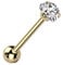 beyoutifulthings Zungen-piercing Herz-Zirkonia 6-mm Gold Clear Universal-Piercing Chirurgenstahl Barbell-s Stab-länge 16-mm