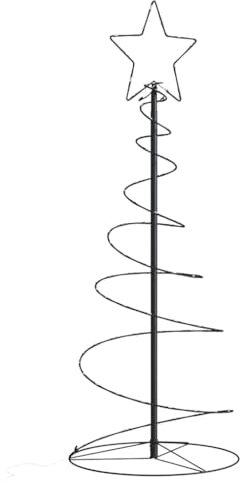 Brokky Illuminazione Albero di Natale a Cono 80 LED Bianco Caldo 120cm-Albero di Natale Spirale Slim Salvaspazio Trasparente per Interno ed Esterno