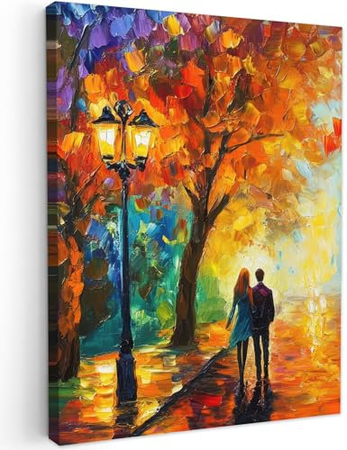 MuchoWow© Wandbilder 60x80 cm Schlafzimmer Home Deko Wohnung Bild Wohnzimmer Fotoleinwand Wand Bilder Leinwand Wall Decor Ehepaar - Liebe - Wald - Kunst