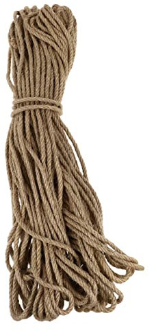 jojofuny Cuerda De Yute Natural 6mm 50m para Manualidades Decoración De Fiestas Árbol De Gatos Accesorio Hecho Envoltura y Jardinería