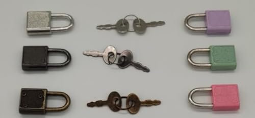 Kellegour Lot de 18 cadenas avec clé, petit cadenas pour bagages, tirelire, valise, casier de gym, journal intime, 6 couleurs