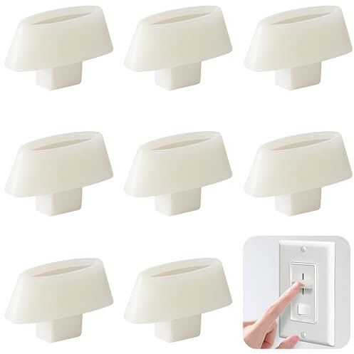moonoom 8 Pcs Dimmer Replacement Knob, White Dimmer Slide Knobs, Light Switch Button Replacement for Easier Installation Non-Universal