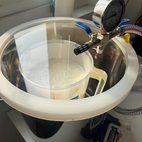 Oracra Vakuumkammer Blasenentferner für Epoxidharz-Vakuumkammern, Vakuumtank-Druckbehälter mit Durchsichtigem Acryldeckel, 2/3/5/26 Gallonen Entgasungskammer für Harzguss(20 Gallon/75L)