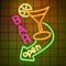 NYXEN Bar Open LED Neon-Schild, 28,4 x 37 cm, dimmbar – Leuchtreklame für Hausbar, Küche, Esszimmer, Wanddeko & als Geschenkidee