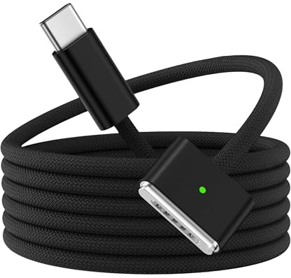 140W USB C to Magnetic 3 fast charging Cable for MacBook 3, 6.6Ft Nylon Braided, Compatible with MacBook Pro M1 2021/M2 2023(14”/16”),MacBook Air M4 2025 (13''/15”),M2,M3/M3 Pro/M3 Max 2024 2M