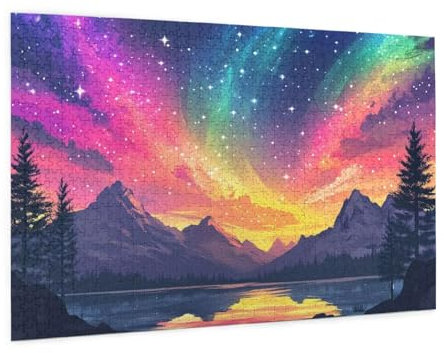 Norway Piece Jigsaw Puzzle 3000 Jigsaw Puzzles for Adults Northern Lights Impossible Puzzle Challenging High Difficulty Activity,Gift Box Packaging,Great Gift Idea for Family Friends 81x122 CM -2190y