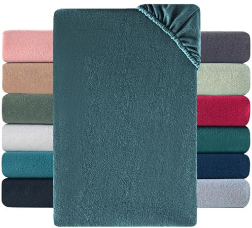 Nesture Winter Thermo Fleece Spannbettlaken 90x200cm, kuschelig weich Spannbetttuch, Flausch Warm Bettlaken | Farbe: Petrol